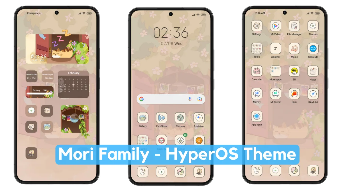 Mori Family HyperOS Theme with Dynamic Anime UI
