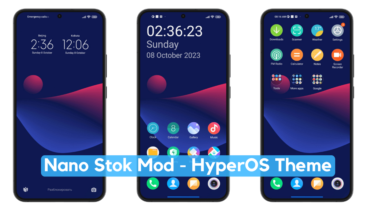 Nano Stok Mod HyperOS Theme with Dynamic Experience