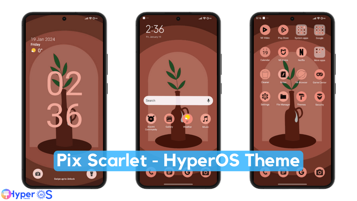 Pix Scarlet HyperOS Theme with Pixel Experience