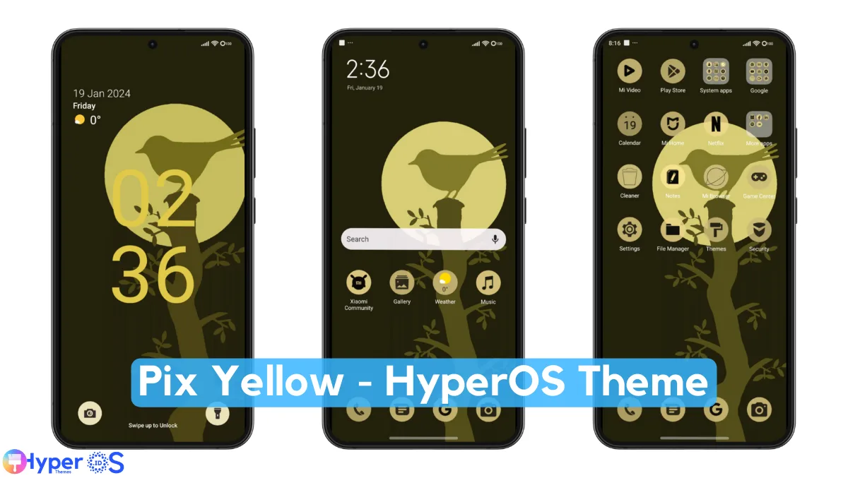 Pix Yellow HyperOS Theme with Pixel Experience