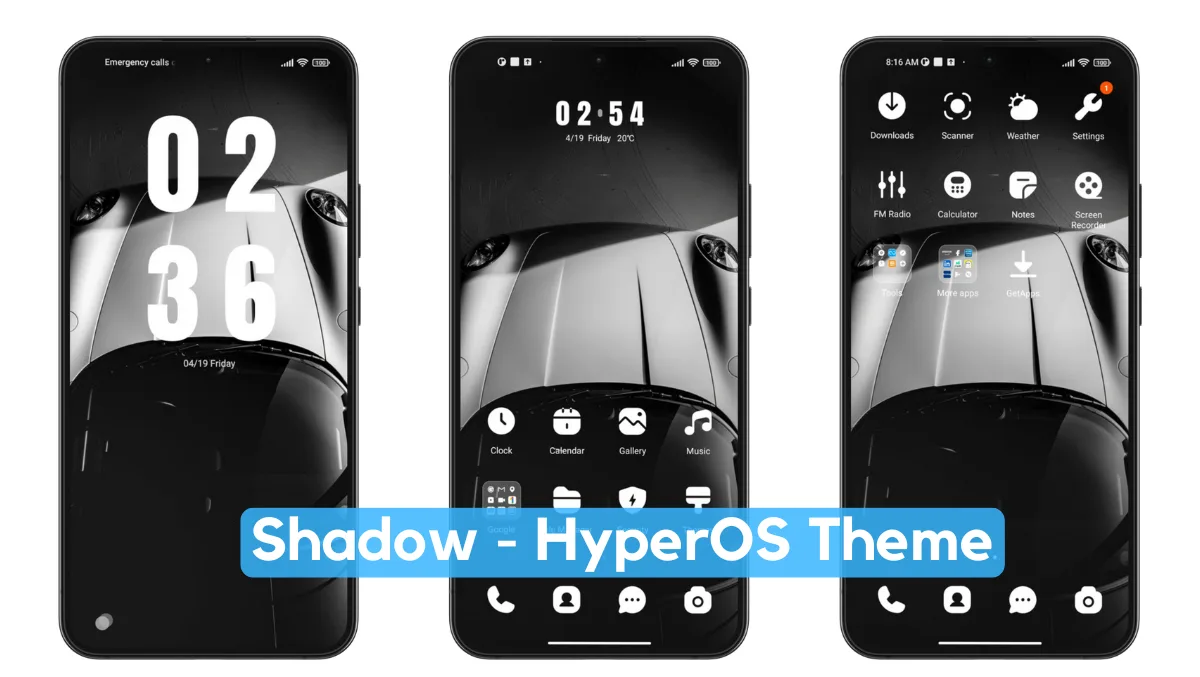 Shadow HyperOS Theme with Dynamic Minimal UI
