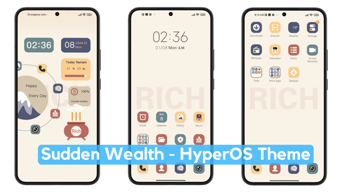 Sudden Wealth HyperOS Theme with Dynamic Minimal UI
