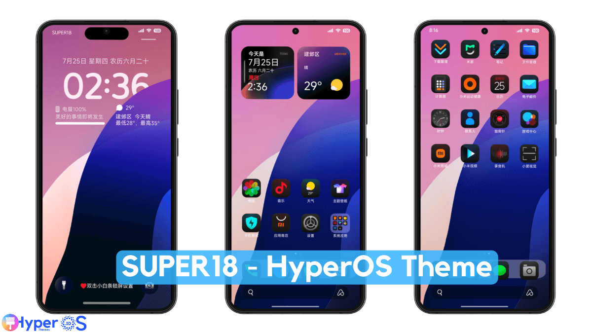 SUPER18 HyperOS Theme with iOS Style