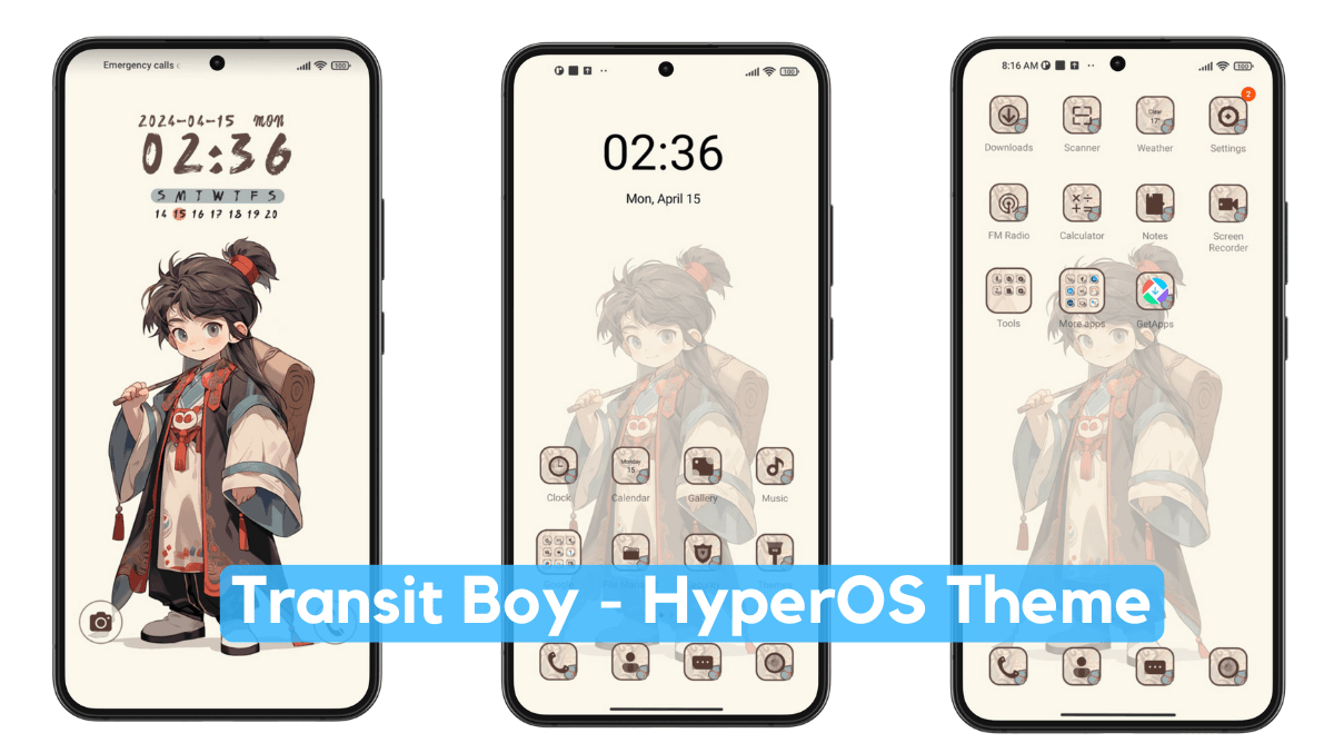 Transit Boy HyperOS Theme with Dynamic Anime UI